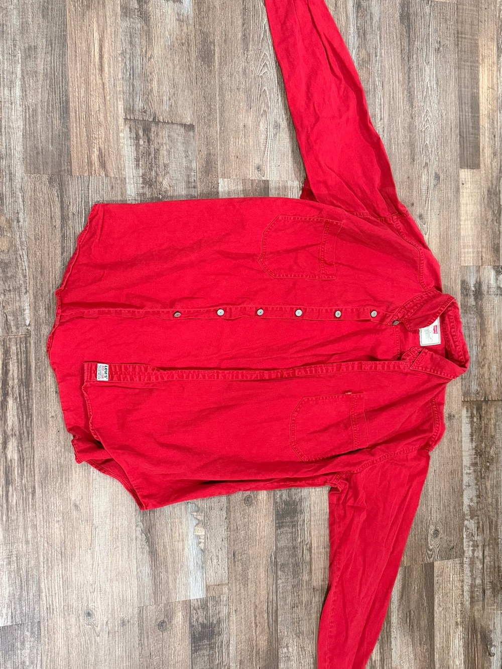 Levi's Bright Red Long-Sleeve Button-Down Shirt